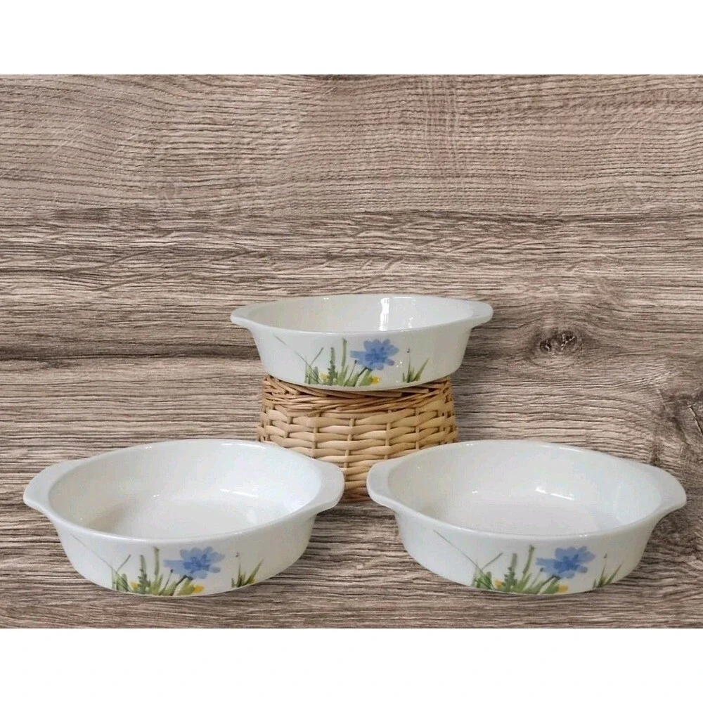 Vintage Mikasa Ultra Ceram Uptown A9006 Lugged Soup Bowls Set of 3 Japan 7.25